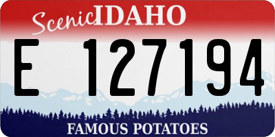 ID license plate E127194
