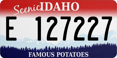 ID license plate E127227
