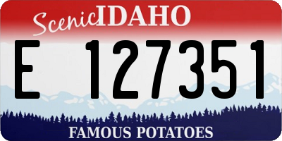 ID license plate E127351