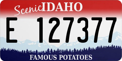 ID license plate E127377