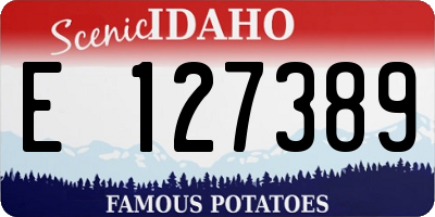 ID license plate E127389