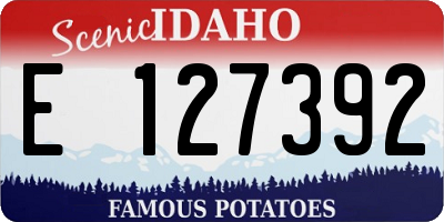 ID license plate E127392