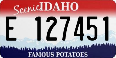 ID license plate E127451