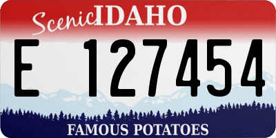 ID license plate E127454
