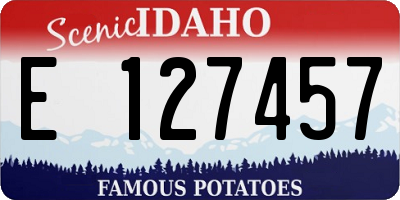 ID license plate E127457
