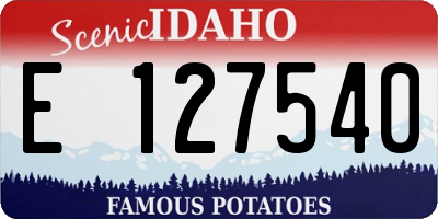 ID license plate E127540