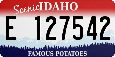 ID license plate E127542