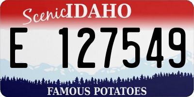 ID license plate E127549