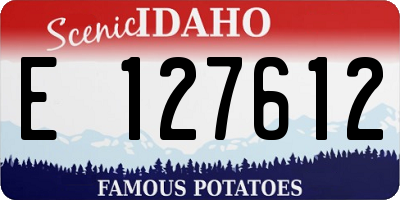 ID license plate E127612