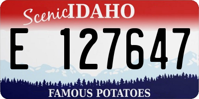 ID license plate E127647