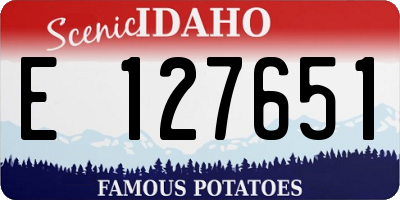 ID license plate E127651