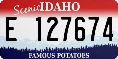 ID license plate E127674