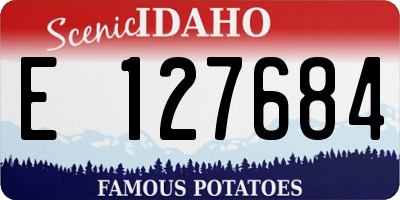 ID license plate E127684