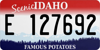 ID license plate E127692