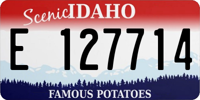 ID license plate E127714