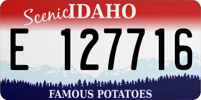 ID license plate E127716