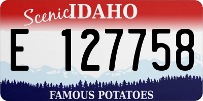 ID license plate E127758