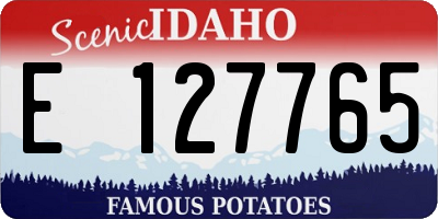 ID license plate E127765