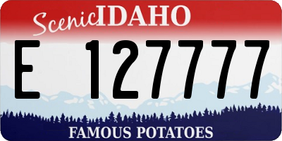 ID license plate E127777