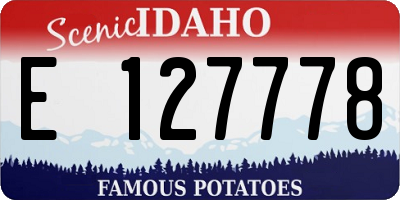 ID license plate E127778