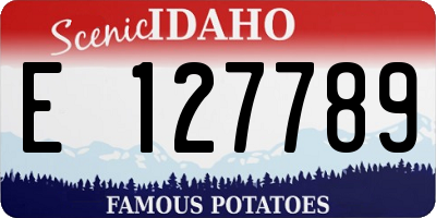 ID license plate E127789