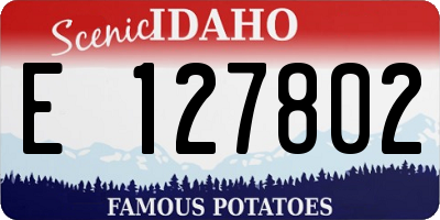 ID license plate E127802