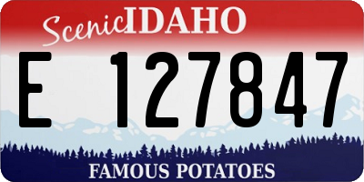 ID license plate E127847