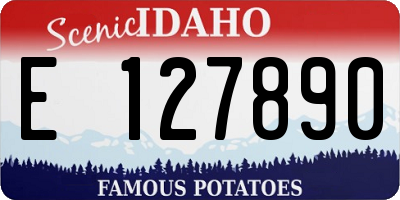 ID license plate E127890