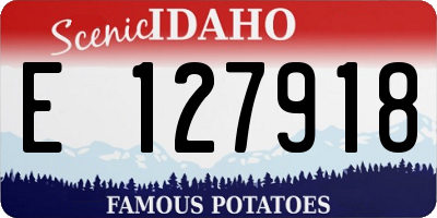 ID license plate E127918