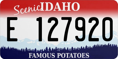 ID license plate E127920