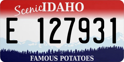 ID license plate E127931