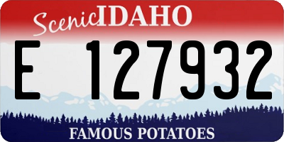 ID license plate E127932