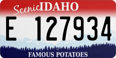 ID license plate E127934