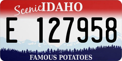 ID license plate E127958