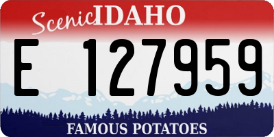 ID license plate E127959