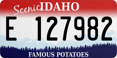 ID license plate E127982