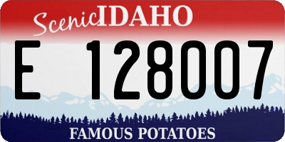 ID license plate E128007