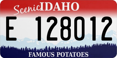 ID license plate E128012