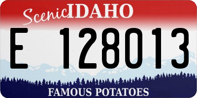 ID license plate E128013