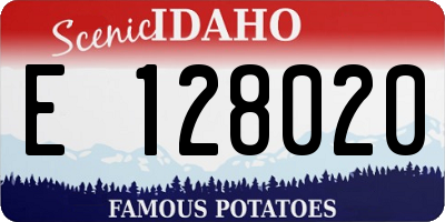 ID license plate E128020