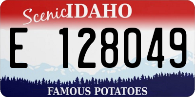 ID license plate E128049