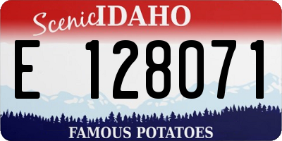 ID license plate E128071