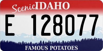 ID license plate E128077