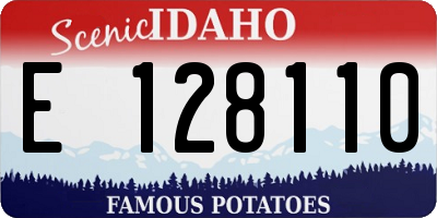 ID license plate E128110
