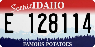ID license plate E128114