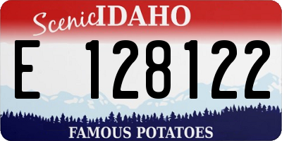 ID license plate E128122