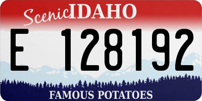 ID license plate E128192