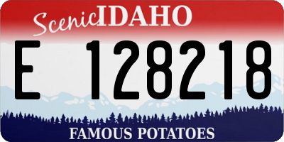 ID license plate E128218