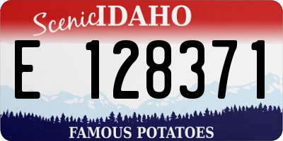 ID license plate E128371