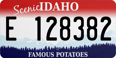 ID license plate E128382